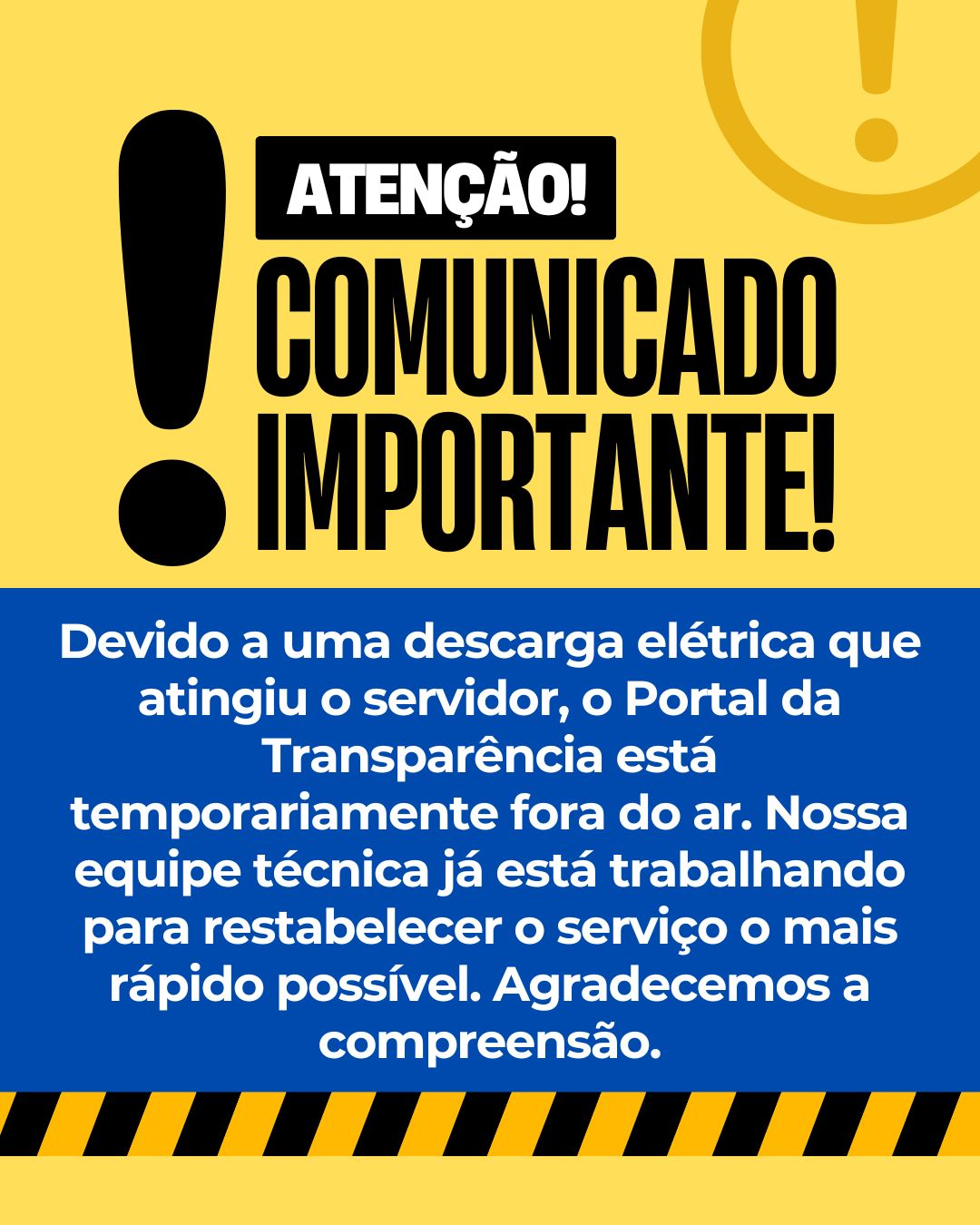 Portal da Transparência temporariamente fora do ar