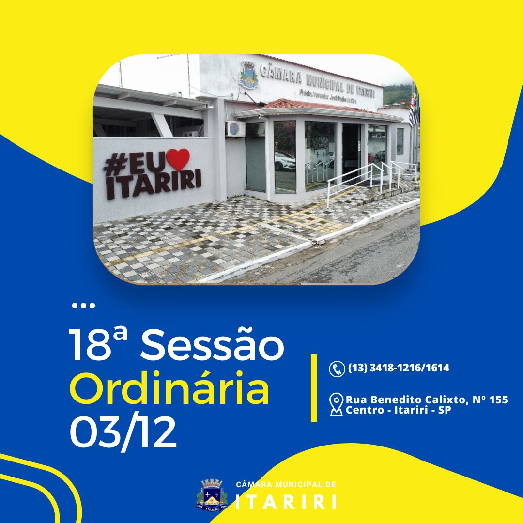 Última Sessão Ordinária de 2025 Acontece Hoje na Câmara de Itariri