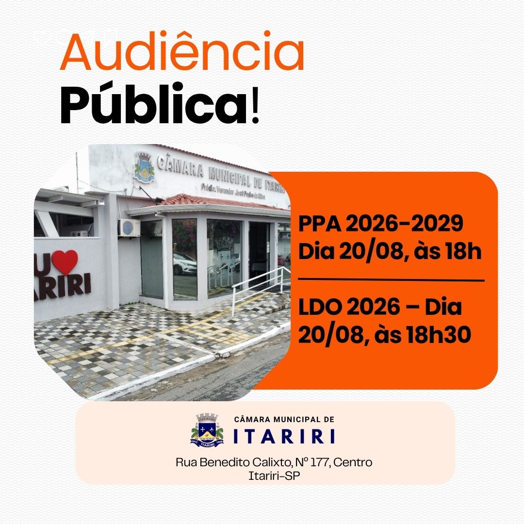 camara-de-itariri-convoca-populacao-para-audiencias-publicas-sobre-o-ppa-e-a-ldo