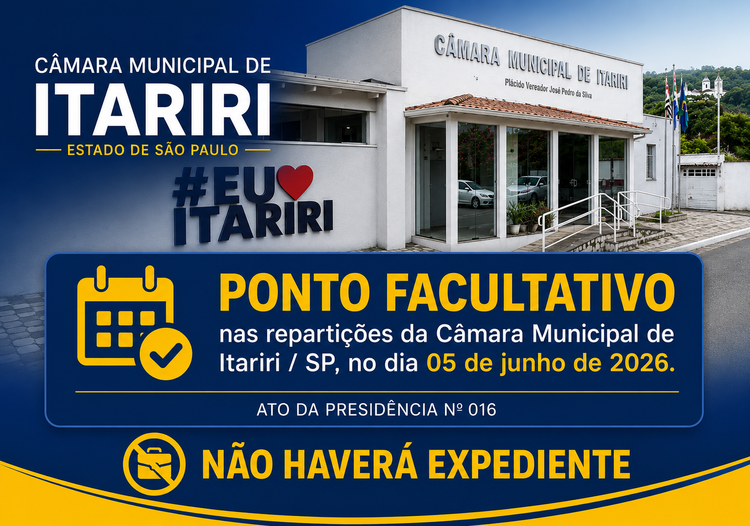 camara-municipal-de-itariri-informa-ponto-facultativo-no-dia-05-de-junho